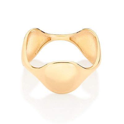 Anel ondulado banhado a ouro 18k