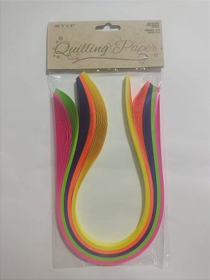 Papel para Quilling Neon Plus Colorido 9mm com 120 tiras