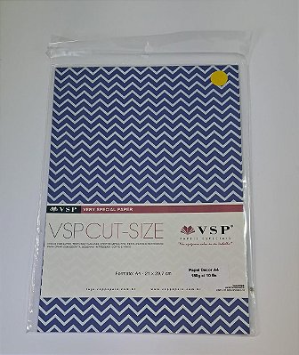 Papel A4 Decor  Chevron Branco Dominica 180g c/ 10 fls