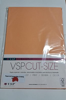 PAPEL A4 210X297 POPSET APRICOT 90G C/ 50 FLS
