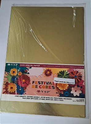 PAPEL LAMICOTE OURO 255 A4 210X297C/ 10 FLS