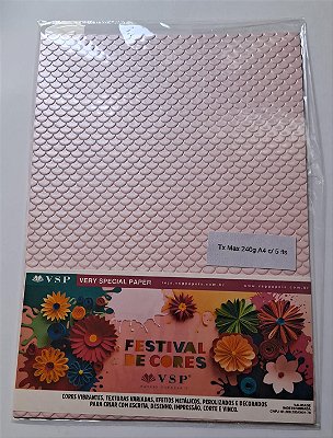 PAPEL A4 210X297 TX MAX ESCAMA IBIZA 240G C/ 5 FLS