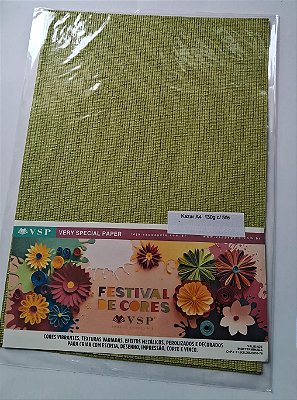 PAPEL A4 210X297 KAZAR OLIVA 130G C/ 5 FLS