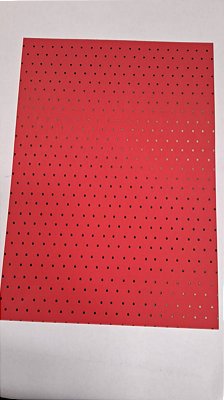 PAPEL A4 210X297 DECOR VERMELHO BOLINHA PRETO 180G C/ 10 FLS