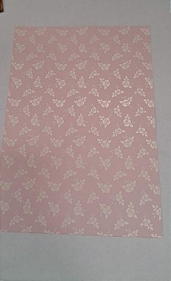 PAPEL A4 210X297 DECOR ROSA VERONA ROSAS BRANCO 180G C/ 10 FLS