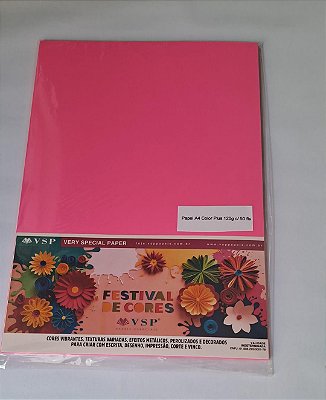 PAPEL A4 210X297 COLOR PLUS NEON ROSA 120G C/ 25 FLS