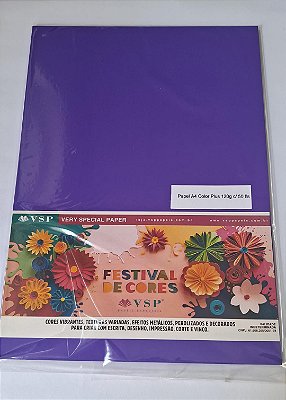 PAPEL A4 210X297 COLOR PLUS NEON ROXO 120G C/ 25 FLS