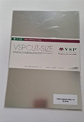 PAPEL A4 210X297 LAMICOTE PRATA BRILHO 255 C/ 10 FLS