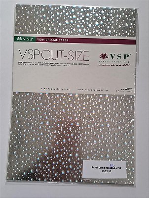 PAPEL A4 210X297 LAMINADO DROPS  305 G C/ 10 FLS