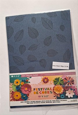 PAPEL A4 210X 297 RELUX DECOR JEANS   FOLHAS PRETO 180G C/ 10 FLS