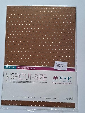 PAPEL A4 210X297 RELUX DECOR CAPUCCINO BOLINHA BRANCO 180G C/ 10 FLS