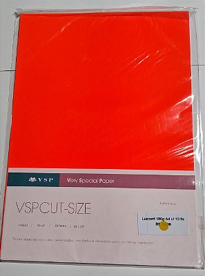 PAPEL A4 210X297 LUXCENT VERMELHO 180G C/ 10 FLS
