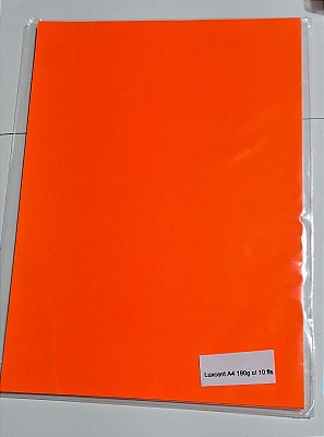 PAPEL A4 210X297  LUXCENT LARANJA 180G C/ 10 FLS