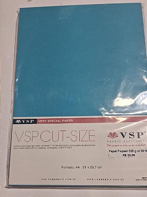 PAPEL A4 210X297 POPSET CALIFORNIA BLUE 320G C/ 25 FLS