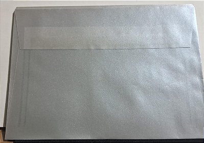 ENVELOPE TRANSLUCENT SILVER 16,5X22,5 LAPELA RETA 100G C/ 10 UN