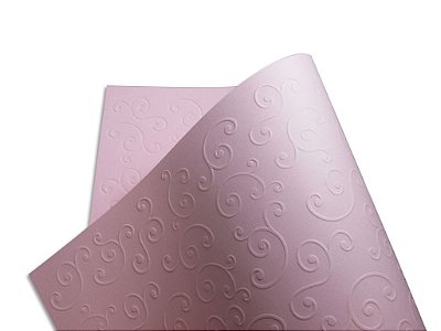 Papel Tx Realce Arabesco Rosa Verona 30,5x30,5cm com 5 unidades