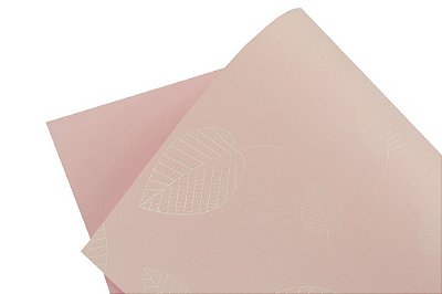 Papel Decor Folhas Rosa Verona - Branco 30,5x30,5cm com 5 unidades