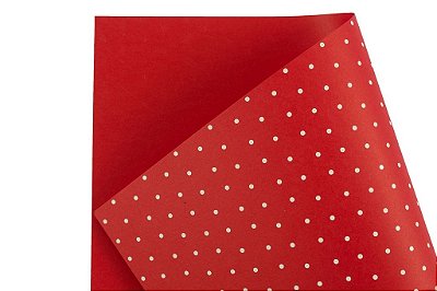 Papel Decor Bolinhas Vermelho - Branco 30,5x30,5cm com 5 unidades