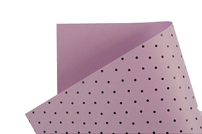 Papel Decor Bolinhas Lilás - Preto 30,5x30,5cm com 5 unidades