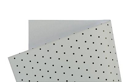 Papel Decor Bolinhas Branco - Preto 30,5x30,5cm com 5 unidades