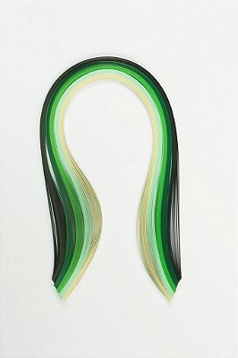 Papel para Quilling Degradê Verde 3mm com 120 tiras