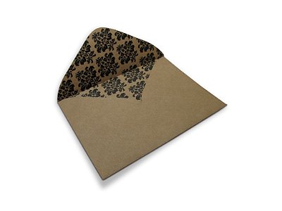 Envelopes carta Kraft Decor Arabesco Preto - Lado Interno com 10 unidades
