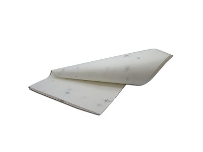 Papel de SEDA Estrela Prata formato 50x70cm para presente com 3 unidades