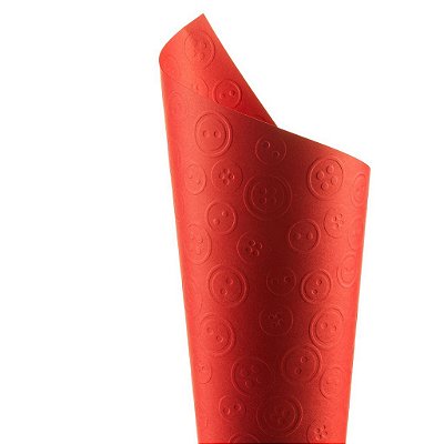 Papel Tx Realce Botões Vermelho 30,5x30,5cm com 5 unidades