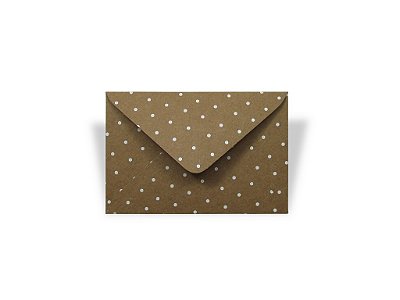 Envelopes visita Kraft Decor Bolinhas Brancas - Lado Externo com 10 unidades