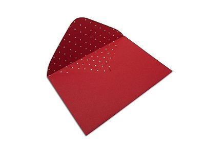 Envelopes carta Vermelho Decor Bolinhas Brancos - Lado Interno com 10 unidades