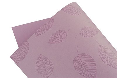 Papel Decor Folhas Lilás - Incolor 30,5x30,5cm com 5 unidades