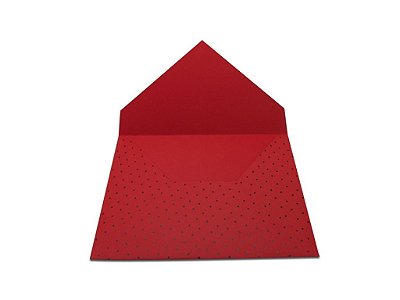 Envelopes convite Vermelho Decor Bolinhas Pretas - Lado Externo com 10 unidades