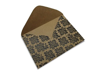 Envelopes carta Kraft Decor Arabesco Preto - Lado Externo 10 unidades