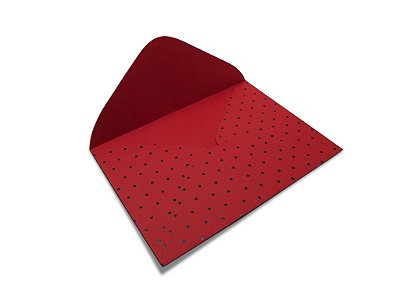 Envelopes carta Vermelho Decor Bolinhas Preto - Lado Externo 10 unidades