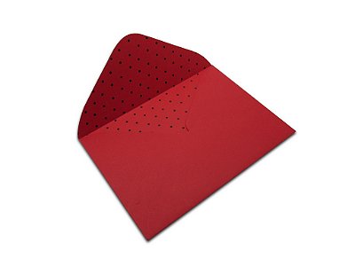 Envelopes carta Vermelho Decor Bolinhas Preto - Lado Interno 10 unidades