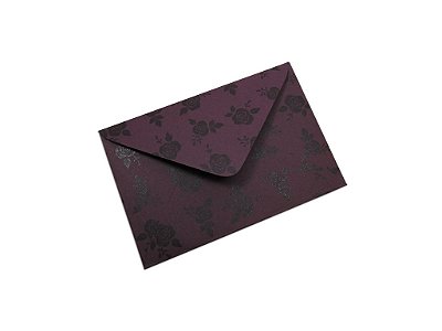 Envelopes visita Mendoza Decor Rosas Pretas - Lado Externo com 10 unidades