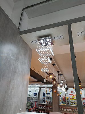 Lustre de cristal 28x28cm x 80cm altura torre