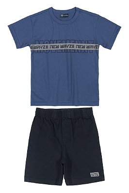 Conjunto Infantil Masculino com Bermuda em Sarja da Quimby
