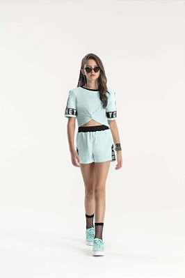 Conjunto Juvenil Feminino Verde Água com Shorts da BobbyLulu