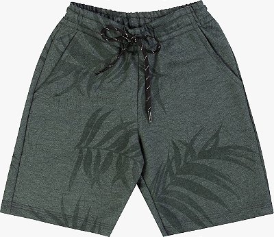 Bermuda Infantil Masculina Moletom Verde Militar da Biogas