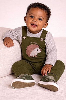 Jardineira de Bebê Longa Porco Espinho da Nini Bambini