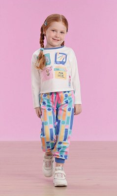 Conjunto Infantil Feminino c/Calça Jogger da Mon Sucré