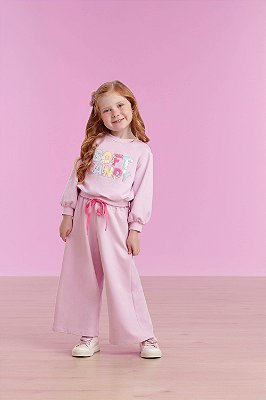 Conjunto Infantil de Menina com Pantalona Moletim Mon Sucré