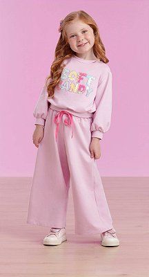 Conjunto Infantil de Menina com Pantalona Moletim Mon Sucré