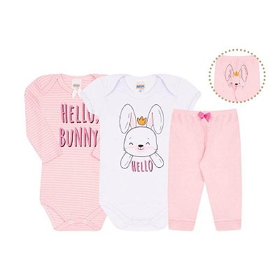 Kit de Bebê Infantil c/Body e Calça Suedini da Duzizo