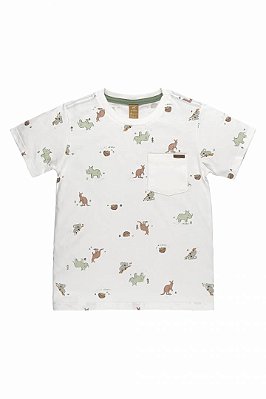 Camiseta Infantil de Menino Mangas Curtas Animais Up Baby