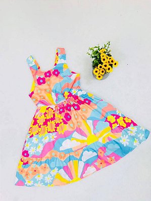 Vestido Infantil Casual Estampado Alça da Mon Sucré