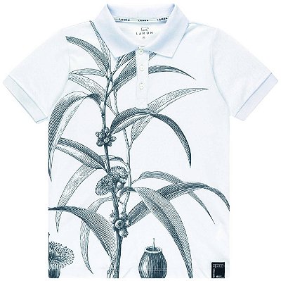 Camiseta Juvenil Masculina Polo de Folhagens da Lamon