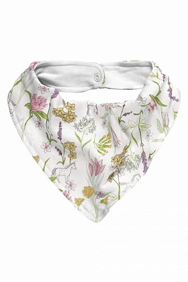 Babador de Bebê Menina Floral com Botão da Up Baby