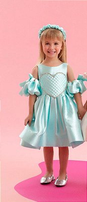 Vestido Infantil de Festa Coração Tiffany da Petit Cherie
